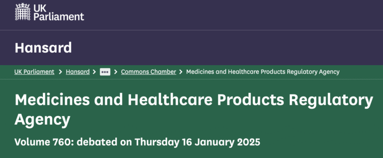 Parliamentary Debate: MHRA